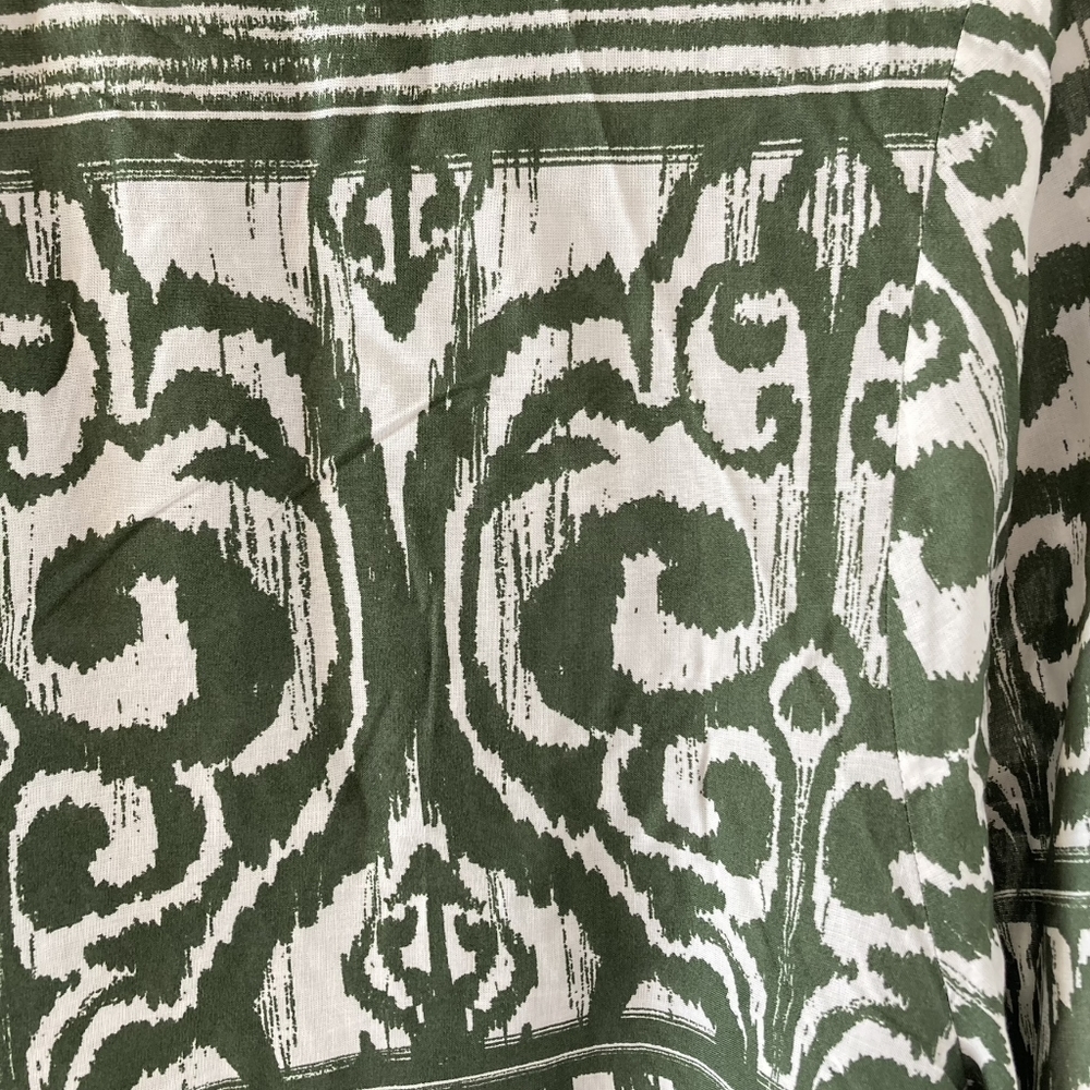 BNWT F&F Olive Green Aztec Pattern Lightweight Grandad Collared Blouse Size 14 - Picture 4 of 13